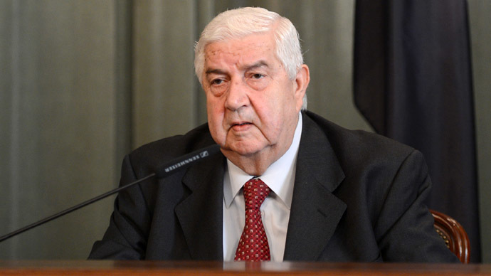 Syrian Foreign Minister Walid Muallem at the news conference held after his meeting with Russian Foreign Minister Sergei Lavrov at the Russian Foreign Ministry's Mansion in Moscow. (RIA Novosti/Mikhail Voskresenskiy)