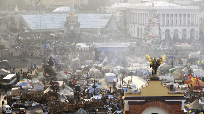 Independence Square in central Kiev, February 21, 2014. (Reuters/Vasily Fedosenko)