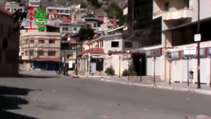 AP's video still shows deserted streets of Syrian Kessab on March 27 2014