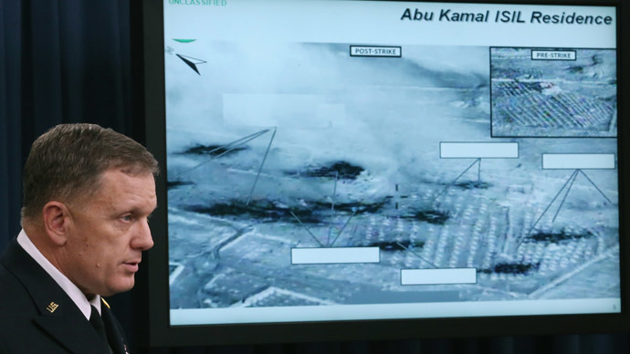 Lt. Gen. William C. Mayville Jr. speaks about the Syrian bombing campaign September 23, 2014. (AFP Photo/Mark Wilson)