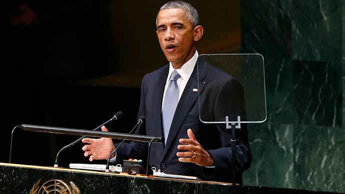 U.S. President Barack Obama addresses the 69th United Nations General Assembly at U.N. headquarters in New York, September 24, 2014 (Reuters / Kevin Lamarque)