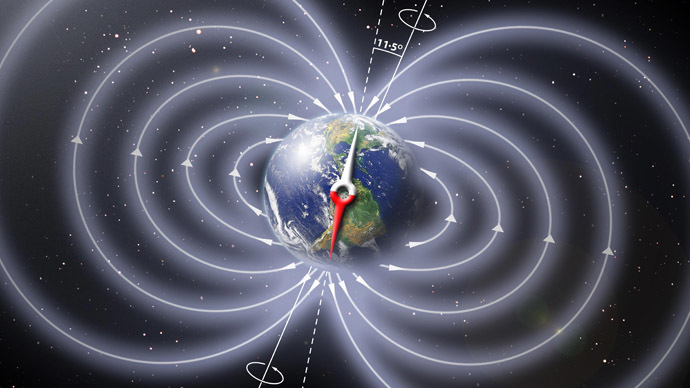 Schematic illustration of the invisible magnetic field lines of Earth (Image from nasa.gov)