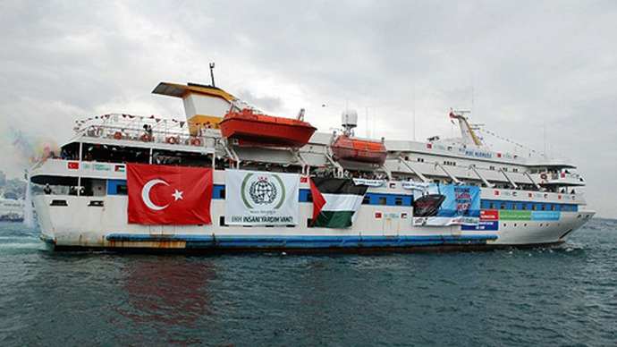 A picture shows an undated image taken from the Free Gaza Movement website on May 28, 2010 of the Turkish ship Mavi Marmara taking part in the "Freedom Flotilla" headed to the Gaza Strip. (AFP Photo / Free Gaza Movement)