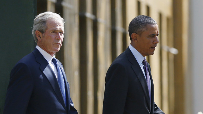 U.S. President Barack Obama and former President George W. Bush (Reuters)