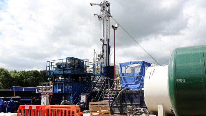 A general view shows the Cuadrilla exploration drilling site in Balcombe in Balcombe in southern England, on August 15, 2013. (AFP Photo)