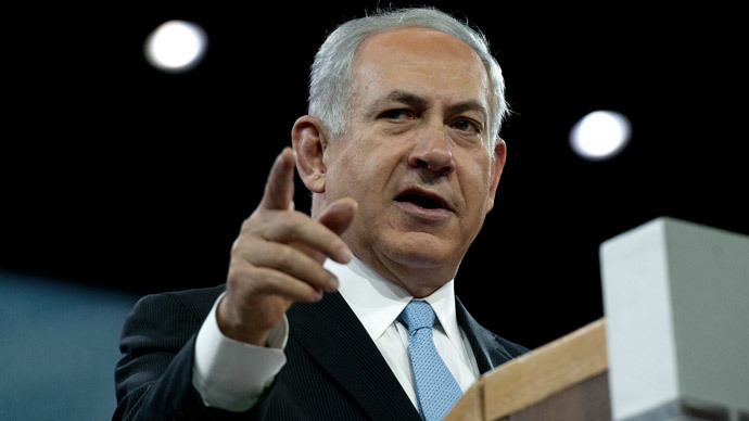 Israeli Prime Minister Benjamin Netanyahu addresses the Israel Public Affairs Committee (AIPAC) policy conference in Washington (AFP Photo / Nicholas Kamm)