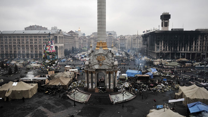 Independence square in central Kiev, February 28, 2014 (AFP Photo)