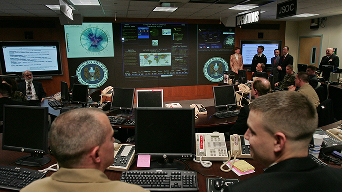 Experts man their stations at the Threat Operations Center inside the National Security Agency (NSA) in suburban Fort Mead, Maryland (AFP Photo)