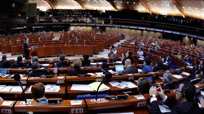 General view of the plenary room of the Parliamentary Assembly of the Council of Europe (Reuters / Vincent Kessler)