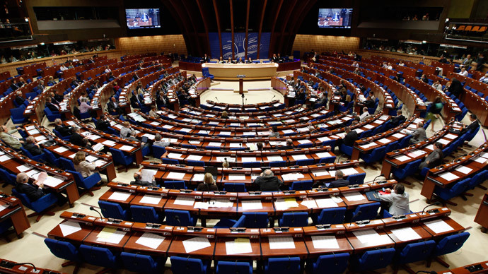 General view of the Parliamentary Assembly's plenary room at the Council of Europe (Reuters / Vincent Kessler)