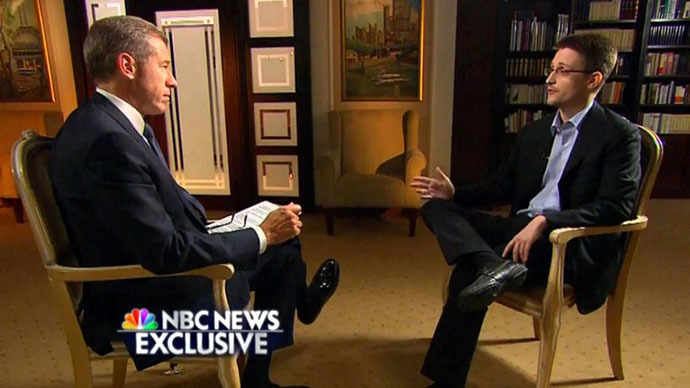 This NBC News handout video frame grab shows an NBC News Exclusive interview with Brian Williams and Edward Snowden, excerpted from the May 28, 2014 TV primetime special. (AFP Photo / NBC News / Handout)