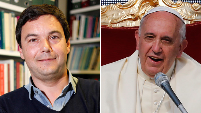 French economist and academic Thomas Piketty and Pope Francis (Reuters)