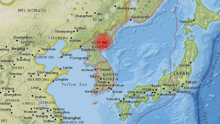"Posible explosión": Un terremoto de 3,4 se registra en Corea del Norte