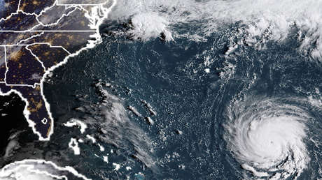 Foto de satélite do furacão Florença, 9 de setembro de 2018.