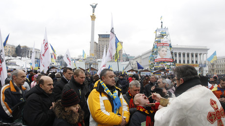 Von höchster Stelle geweiht: Vor allem die ukrainische Kirche stellte sich auf die Seite des Umsturzes
