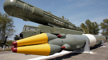 Die sowjetische Mittelstreckenrakete vom Typ RSD-10 Pioneer wurde nach der Unterzeichnung des INF-Vertrages ausgemustert. 