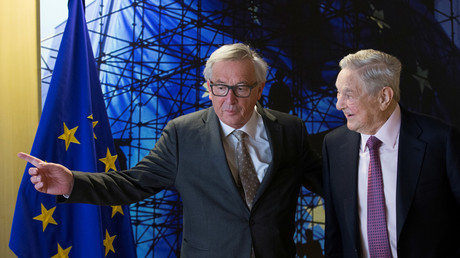 Jean-Claude Juncker und George Soros in Brüssel, Belgien, 27. April 2017.
