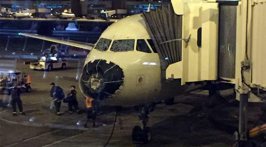 Intense hail strikes Delta jet cockpit, forces pilot to make ‘blind’ emergency landing (PHOTOS)