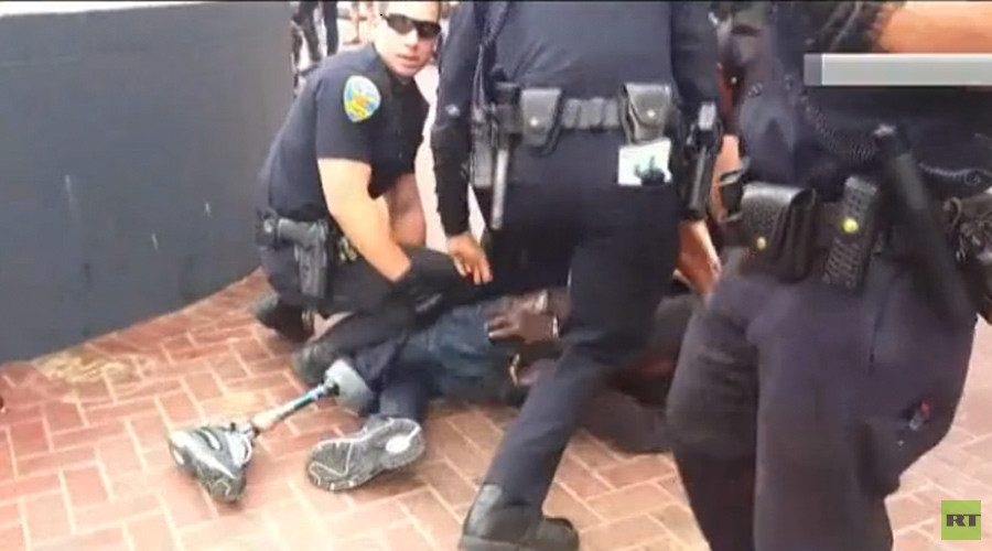 ‘People were gathering to make sure police don’t kill’ one-legged black man