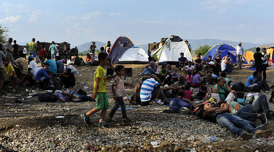 Migrants camp near the village of Idomeni at the Greek-Macedonian border, August 20, 2015. © Alexandros Avramidis
