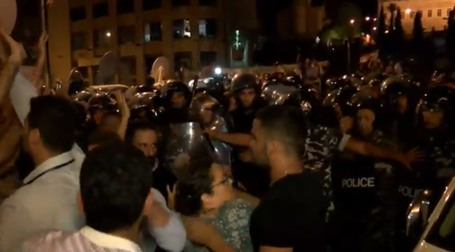 Violence between riot police, protesters in Lebanon’s capital