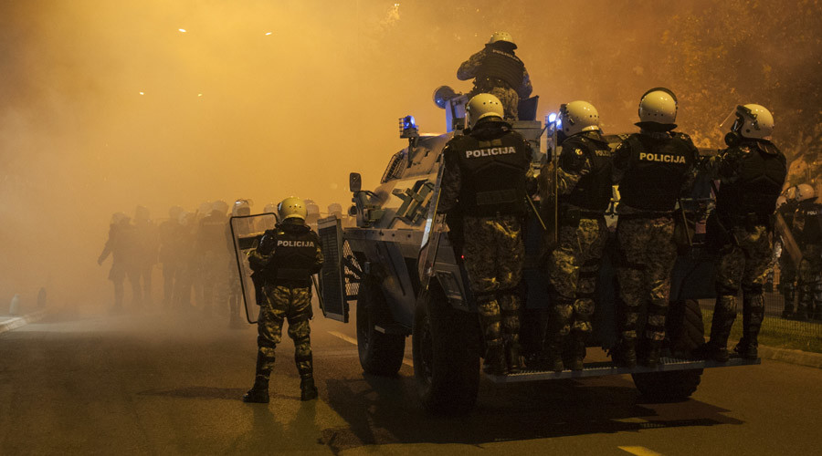 40 protesters & police injured in clashes after 1,000s demand resignation of Montenegro’s PM