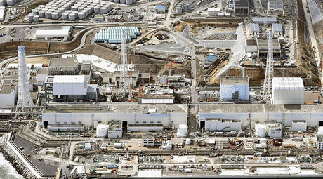 General aerial view of Tokyo Electric Power Co. (TEPCO)'s tsunami-crippled Fukushima Daiichi nuclear power plant in Fukushima prefecture. © Kyodo