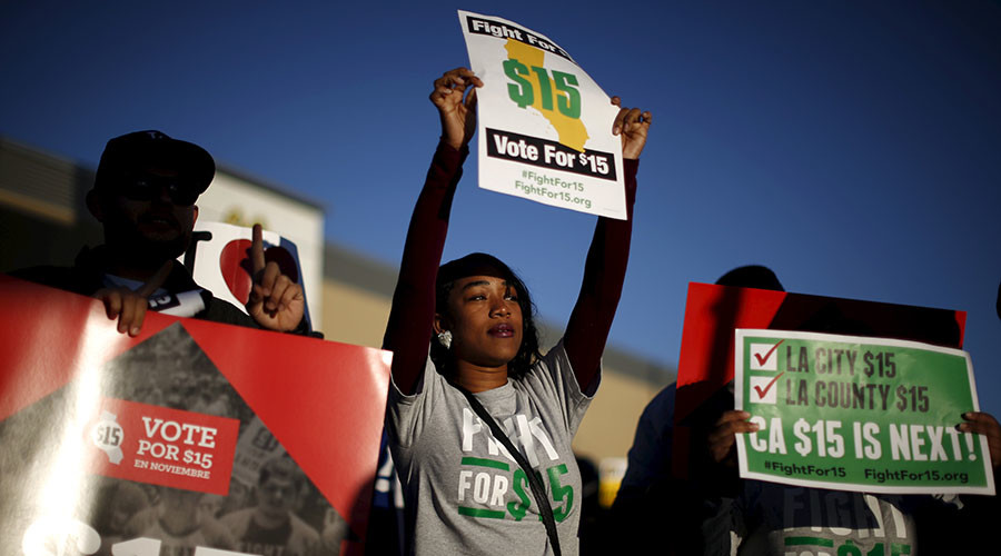 #FightFor15 protests across the US
