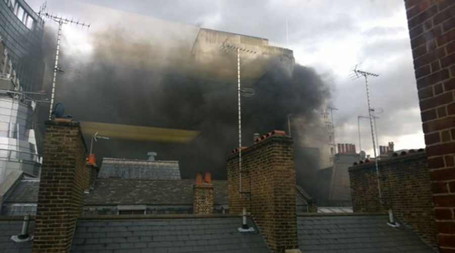 Fire on London’s Fleet Street near Goldman Sachs offices