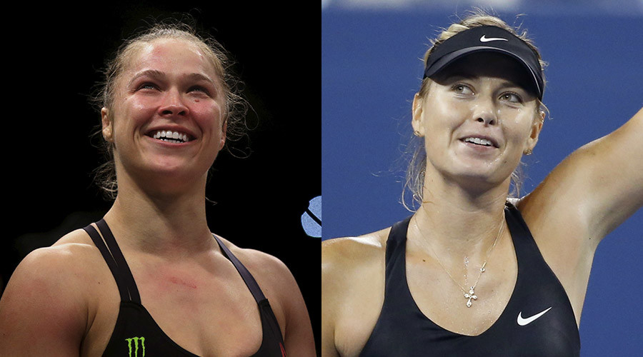 Ronda Rousey floored by Holm in ring; decks Sharapova on social media