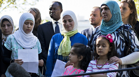 The press conference of interfaith activists appealing to the Obama administration to accept more Syrian refugees September 16, 2015 in Washington, DC. © Brendan Smialowski