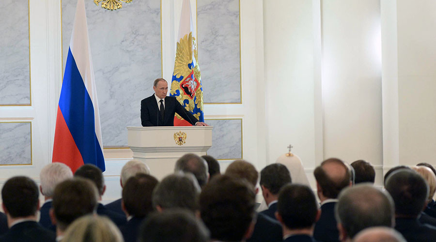 Putin addresses Russian legislators