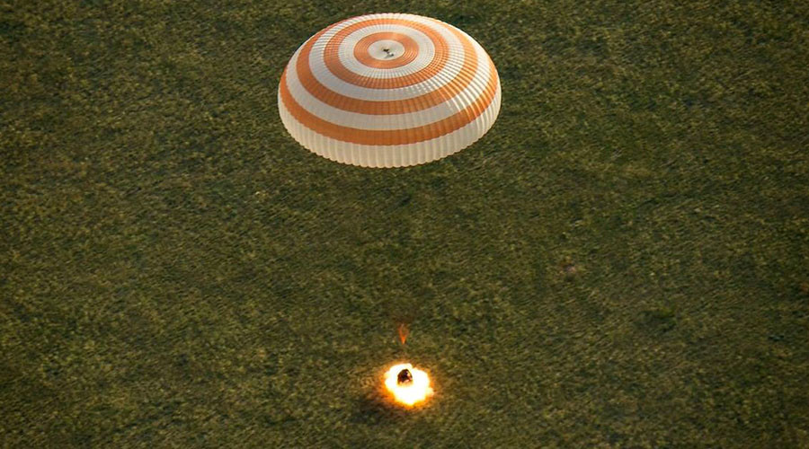 ISS trio lands safe & sound in Kazakhstan, 1st return from space after sunset