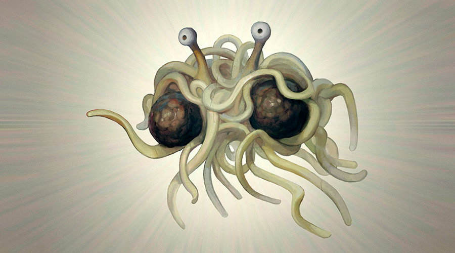 Jesus who? Beer can pole & maybe 'Flying Spaghetti Monster' at Florida Capitol display