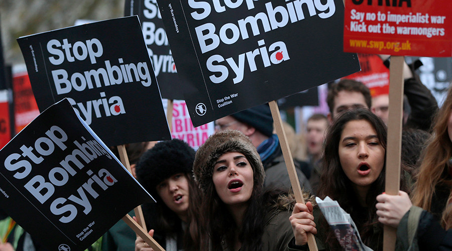 Londoners march on Downing Street to decry UK intervention in Syria (VIDEO)