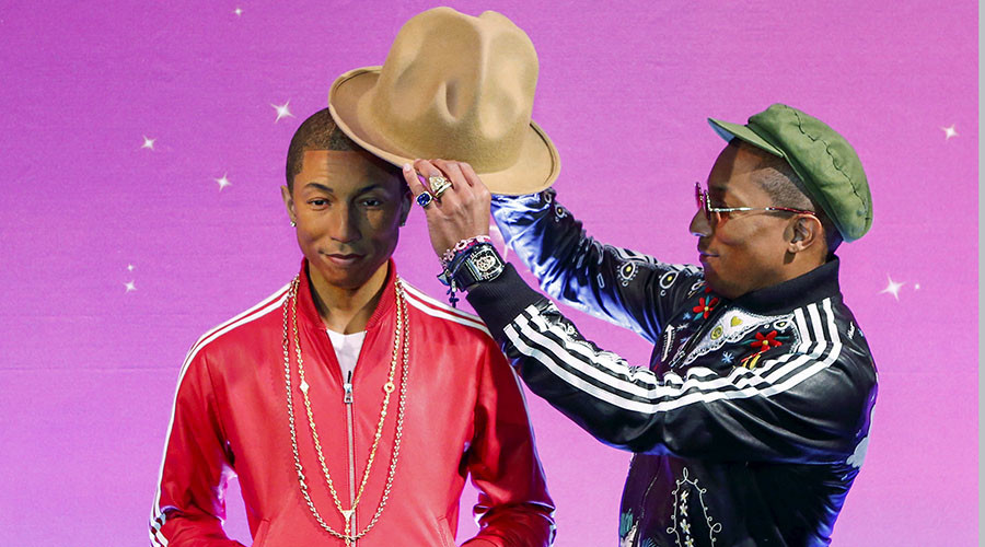 Armored truck guard rocks Pharrell-style hat