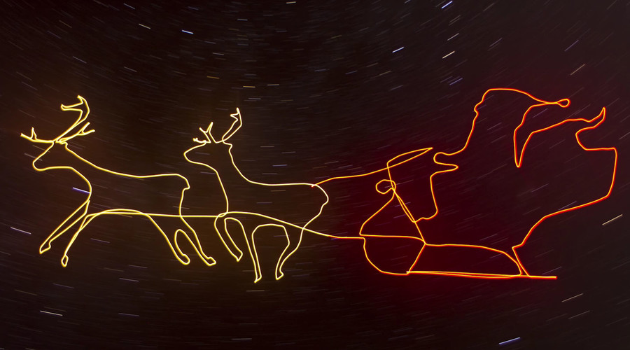 Drone festively 'paints' night sky