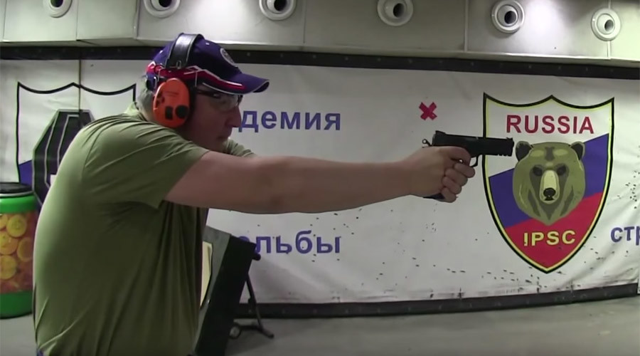 Defense industry chief Rogozin demonstrates handgun skills in YouTube video