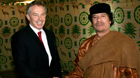 Tony Blair and Muammar Gaddafi © Leon Neal