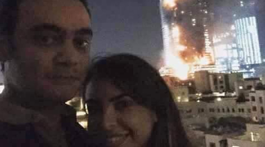 ‘Most inappropriate selfie ever’: Couple put to shame over photo in front of burning Dubai hotel