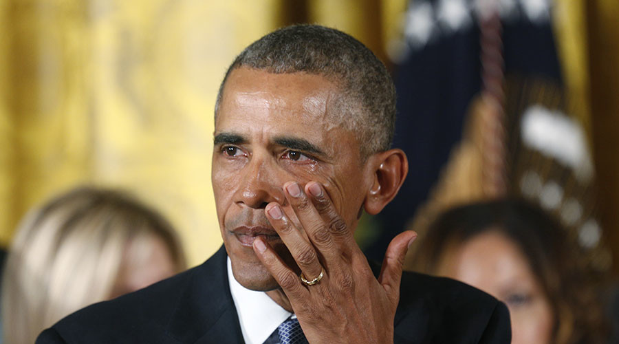 Obama sheds tears for America - a nation in crisis