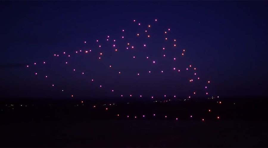 Record breakers: 100 drones perform orchestral maneuvers in the dark