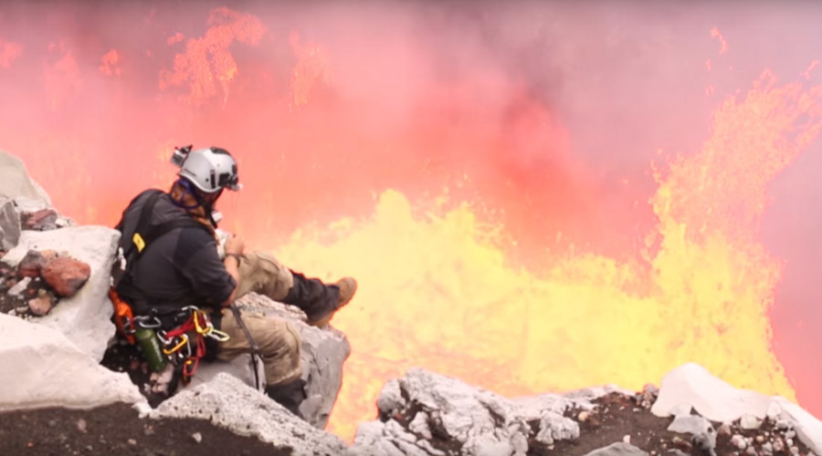 That’s s’more like it: Man toasts treat over violent lava crater