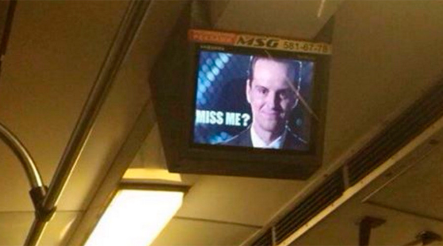 Miss me? Images of Moriarty appear on Kiev metro screens