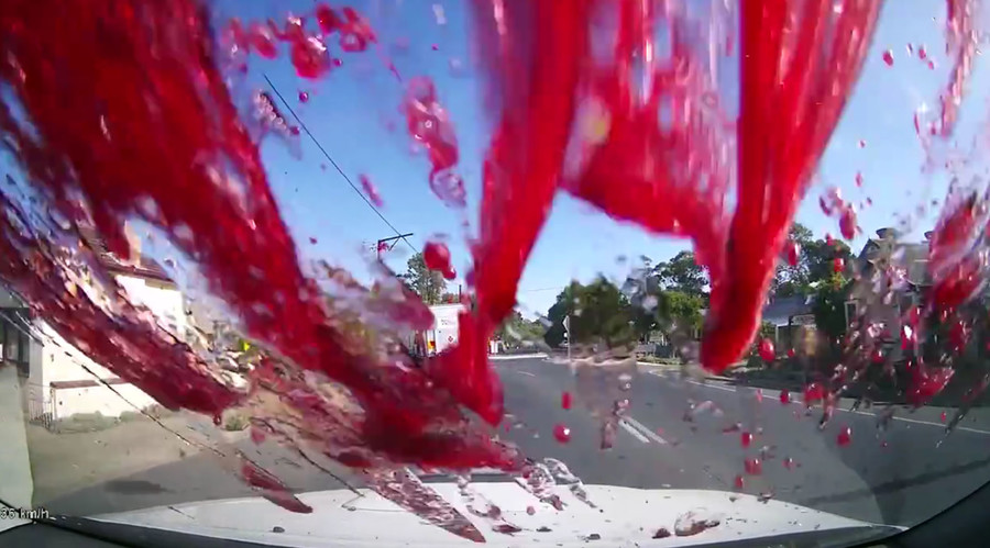 Bottle shock: Driver forced off road by wine explosion (VIDEO)