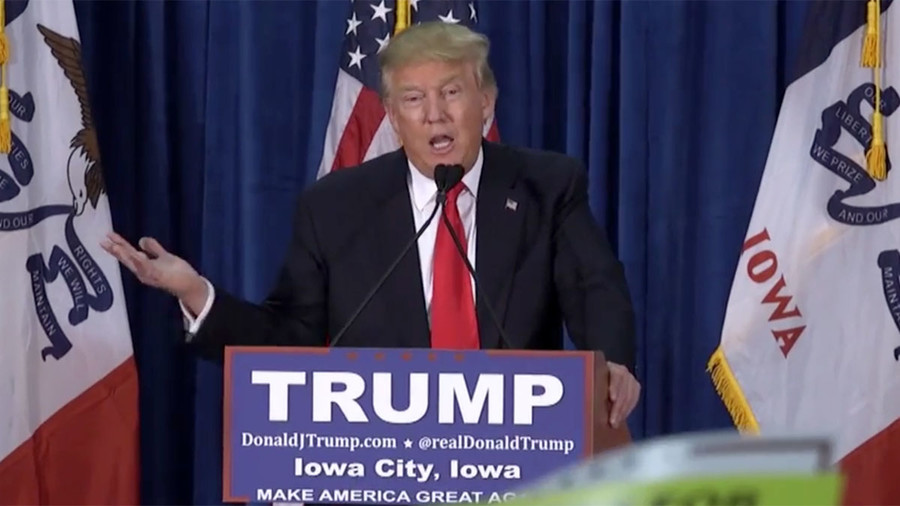 ’Heil Trumpler’: Protester throws tomatoes at Trump during Iowa rally