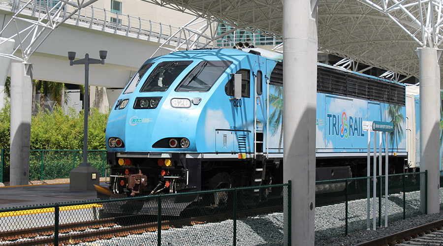 40 people evacuated after train derails in Florida, engine on fire - reports