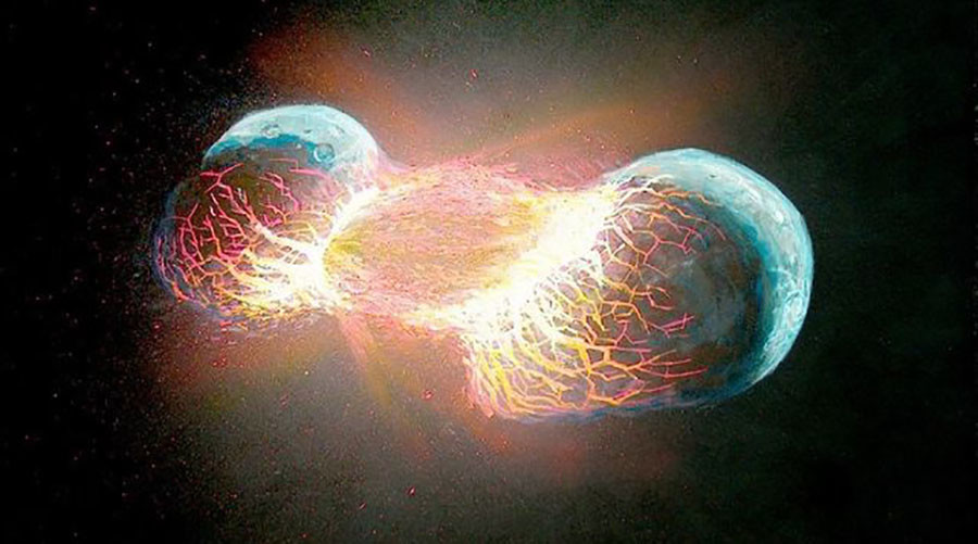 Violent, head-to-head crash between Earth and another planet created the moon