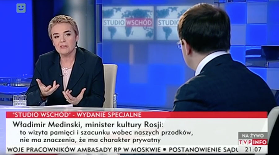 Polish TV producer fired after apologizing to Russian minister over bad-tempered WW2 interview