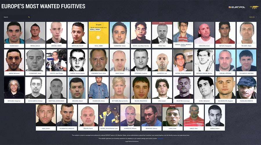 Recognize Anyone? EU Launches 'most Wanted' Fugitives Website — RT News